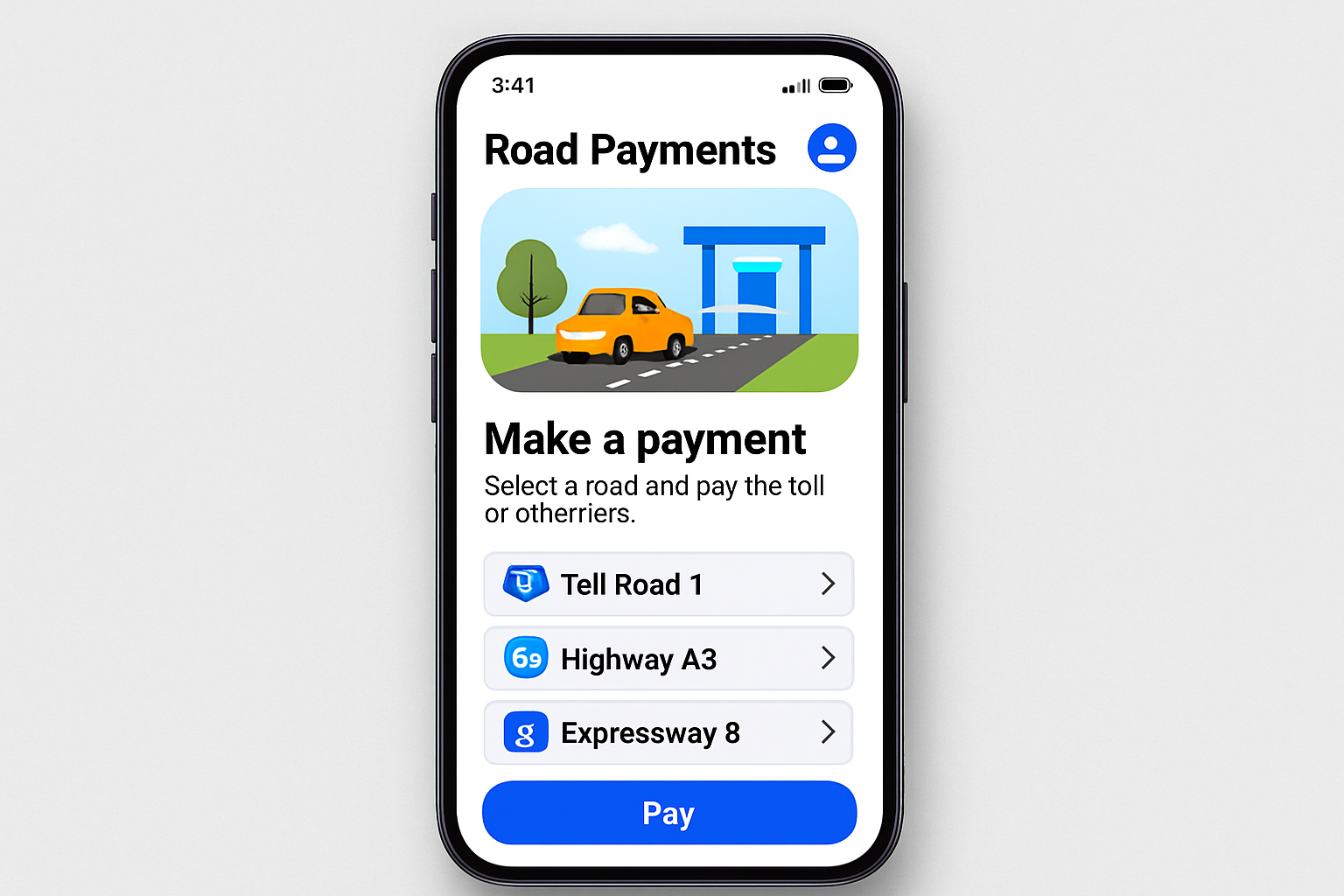 User-friendly mobile app for road payments